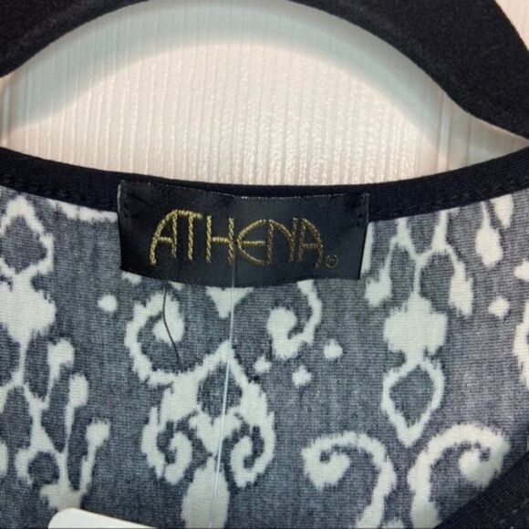 Athena Black Damask Tunic Scroll Cover Up Size Med - Picture 8 of 15